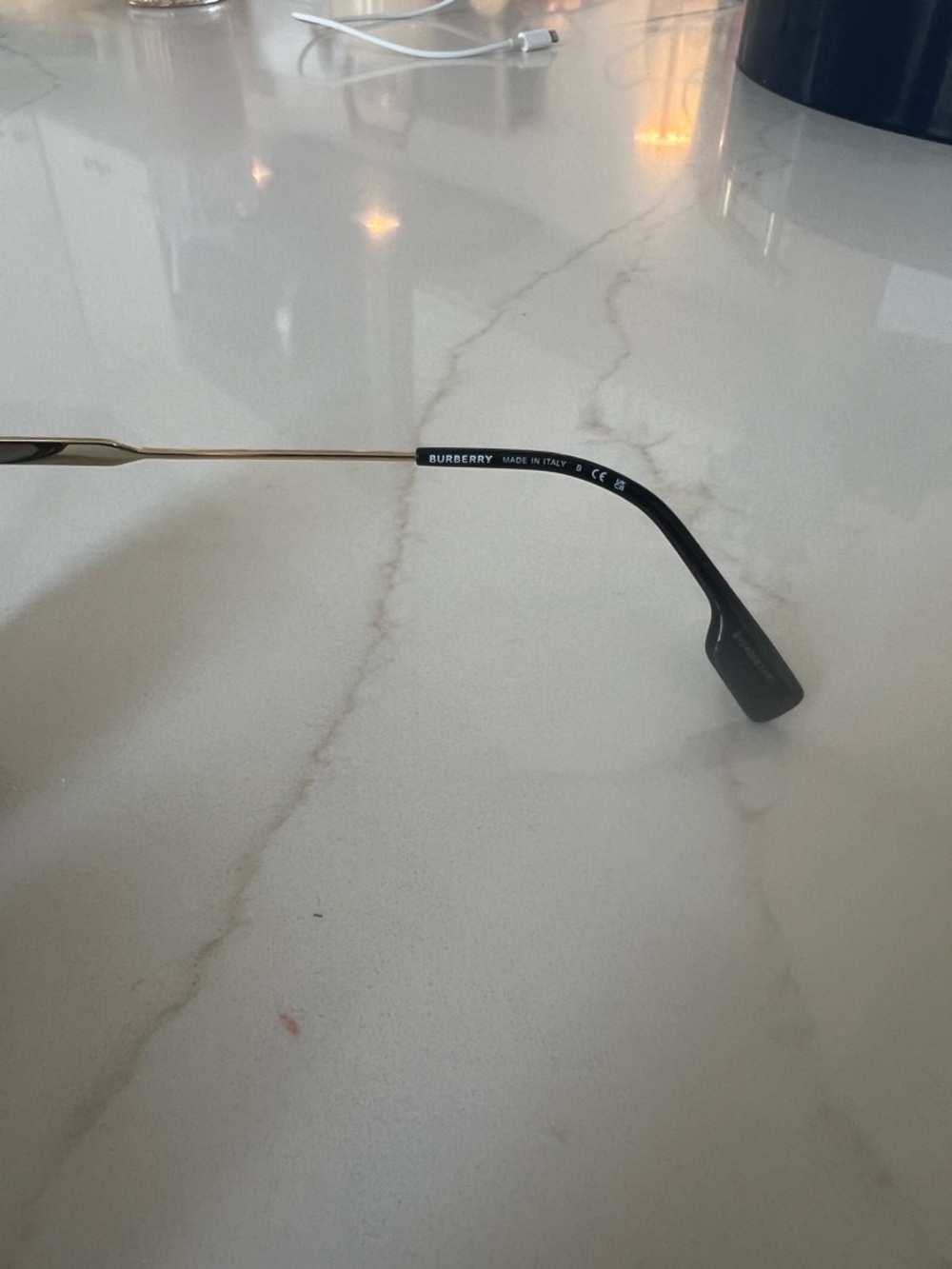 Burberry Isabela Women's Black Geometric Sunglasses with Tan Case - Picture 4 of 4